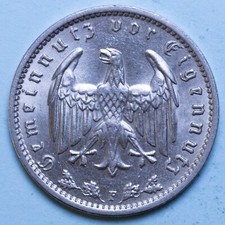 GERMANIA MARCO 1937 F RARA SPL NICHEL NICKEL COIN COLLEZIONE NUMISMATICA