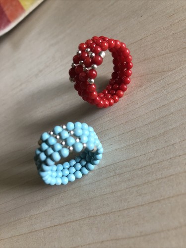 Anello molla corallo turchese - anello,