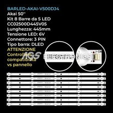 KIT 8 BARRE STRIP 5 LED TV
