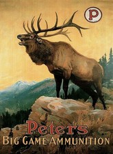 Insegna in metallo Peters Big Game Munizioni 9" x 12"