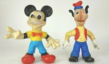 Pippo+Topolino Disney Pupazzi Gomma vintage'60 Ledraplastic Ledra fischietto-43D
