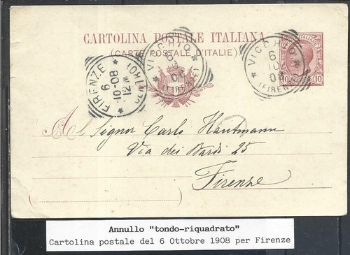 1908 annullo su - 1908,