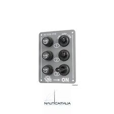 PANNELLO ELETTRICO 3 INTERRUTTORI PER BARCA, GOMMONE, NAUTICA - OSCULATI 1480100
