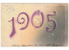 In Rilievo anno 1905 decorazioni natalizie fungo portafortuna cartolina liberty