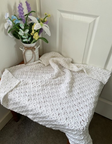 Coperta bianca fatta mano - coperta,