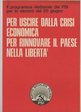 PSI Elezioni 1976 Opuscolo Partito Socialista Propaganda Programma Elettorale 