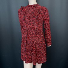 Zara Rosso Fit And Flare Abito