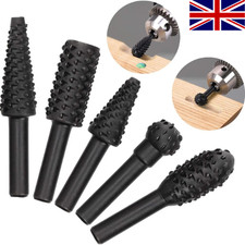 SET 5pz BARRE ROTANTI Legno Intaglio File Raspa Trapano Elettrico Punte Grande Cono Sfera Ovale