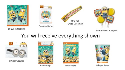 Minions napkins loot bags - napkins,,