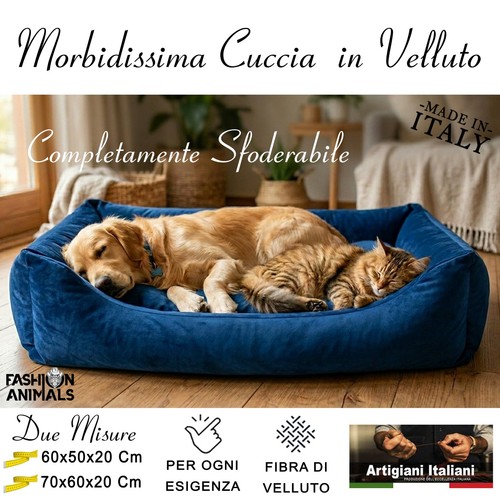 Cuccia cane gatto velluto - cuccia,