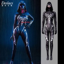 Costume cosplay donna veleno tuta con maschera halloween body adulto abiti