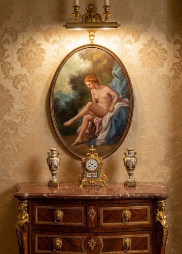 Antico quadro ovale - , francese