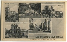GELA (CALTANISSETTA), UN SALUTO DA, CON 5 VEDUTE, 1948