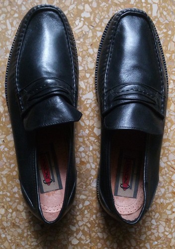 Scarpe nere mocassini - in, vera