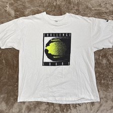 T-Shirt Vintage Nike Challenge Court Tennis Bianca Agassi Uomo Taglia Large USA