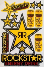 Adesivi Rockstar ENERGY giallo USQVARNA 46 lattina honda monster red bull vale46