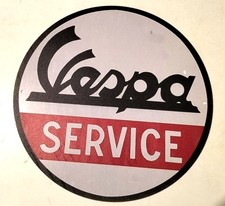 VESPA SERVICE PIAGGIO TARGA 20x20cm in METALLO STAMPATO INSEGNA VINTAGE REPLICA