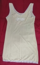 sottoveste intima donna sexy pizzo spalla spalline larga gialla lingerie