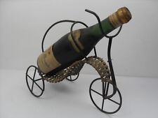 Porta Bottiglia Vino in Vimini a forma di Bici Vintage Cantina Enologia Rustico