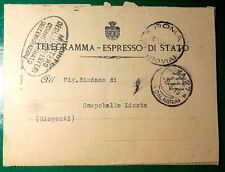 TELEGRAMMA Espr.Di Stato Ministero Esteri Comm.Dell'emigrazione. Vari Ambulanti