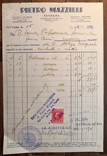 1940 FERRARA  Fattura Commerciale Pubblicitaria PIETRO MAZZILLI-N.3