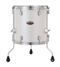 Pearl Decade Acero 16x16" Bianco Satinato Laccato Perlato Pavimento Tom Tamburo con Gambe Rivenditore