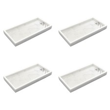 4x Vassoio Termico Modello Marmo, Piastra Rettangolare Antiscivolo, Piano di Lavoro,8742