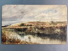 Acquerello Paesaggio Epoca '800 Double-Face