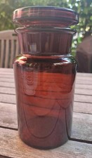 Barattolo porta Spezie in vetro colorato rosso Vintage Antico con tappo 18 cm