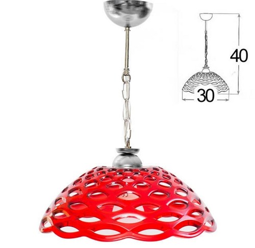 Lampadario rosso traforato - rosso, red