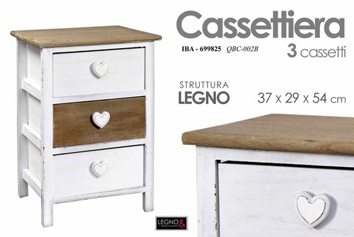 Cassettiera cuore country - cuore,