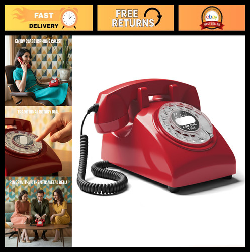 Telefono fisso rotante retrò