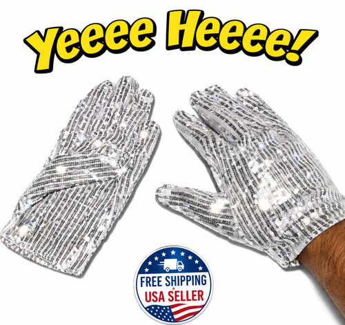 Silver glitter gloves pair - gloves, 1