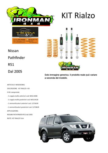 Kit rialzo off road for - , nissan