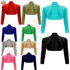 Donna Coprispalle Bolero Maniche Lunghe Cardigan Semplice Corto Estivo Top 8-18