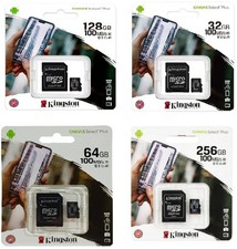 Kingston Set carte Mémoire Micro Sd Class 10+ Adaptateur+Etui 128GO 64GO 32GO