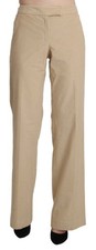 Pantaloni Donna A Gamba Larga Flared Beige A Vita Alta Ermanno Scervino