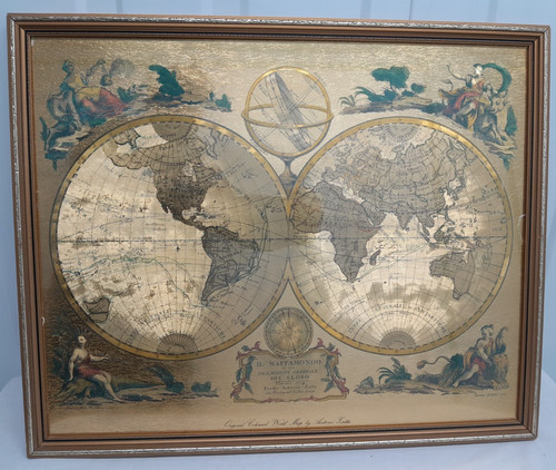 Antica mappa del mondo - , dorata