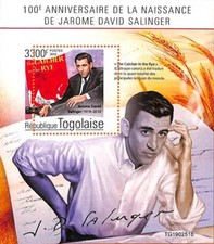 A7081 - TOGO, Errore, 2019, foglio ricordo MISPERF: J. D. Salinger, Letteratura