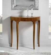 MOBILE CONSOLLE TAVOLINO CURVO INGRESSO IN LEGNO NOCE CLASSICO VINTAGE