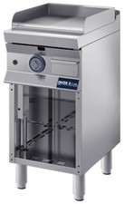  INOX Fry Top a GAS armadiato a giorno con piastra liscia