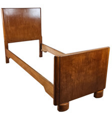 Letto Art Decò in Noce | Letto singolo anni '40 | Letto in legno vintage