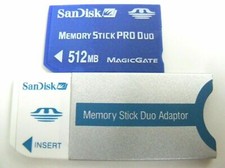 512 MB Memory Stick PRO Duo (512 MB MS PRO Duo) + adattatore SanDisk nuovo;
