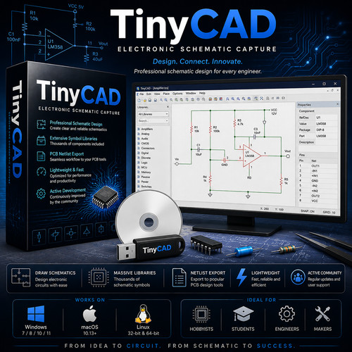 Tinycad schematic capture pcb - schematic,