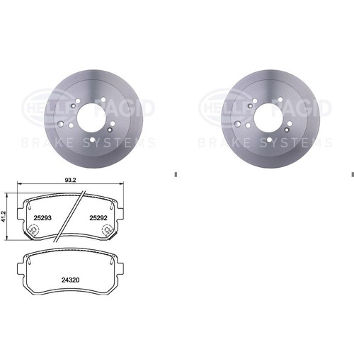 Hella set freni posteriori - set,