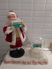 PUPAZZO DECORAZIONE NATALIZIA BABBO NATALE ASPIRINA C ANNI 2000 FUNZIONANTE