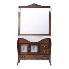 Mobile Bagno 85 cm da terra Composizione con Lavabo Specchio e Applique