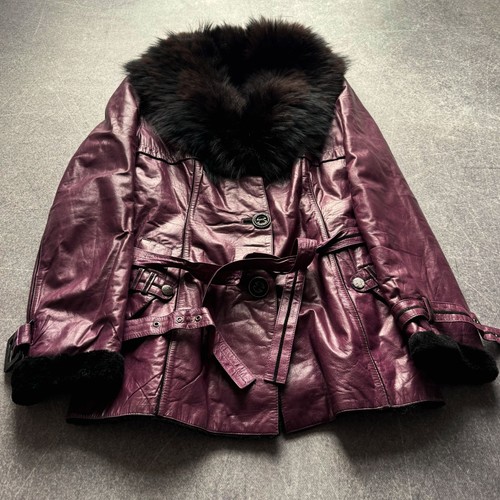 Cappotto pelle bordeaux