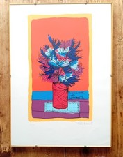 Quadro serigrafia numerata e firmata – anni ’70/’90 "Fiori Lunari"