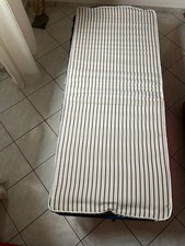 Letto singolo pieghevole brandina in metallo con ruote,rete e materasso 1 piazza